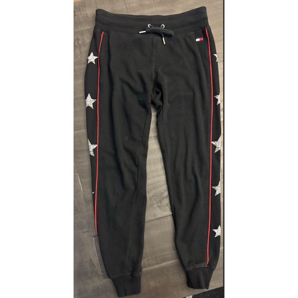 Tommy Hilfiger Sport Black Joggers Stars - Sz XS - Picture 6 of 12